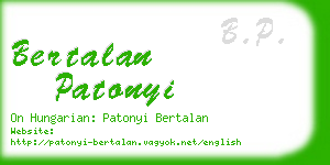 bertalan patonyi business card